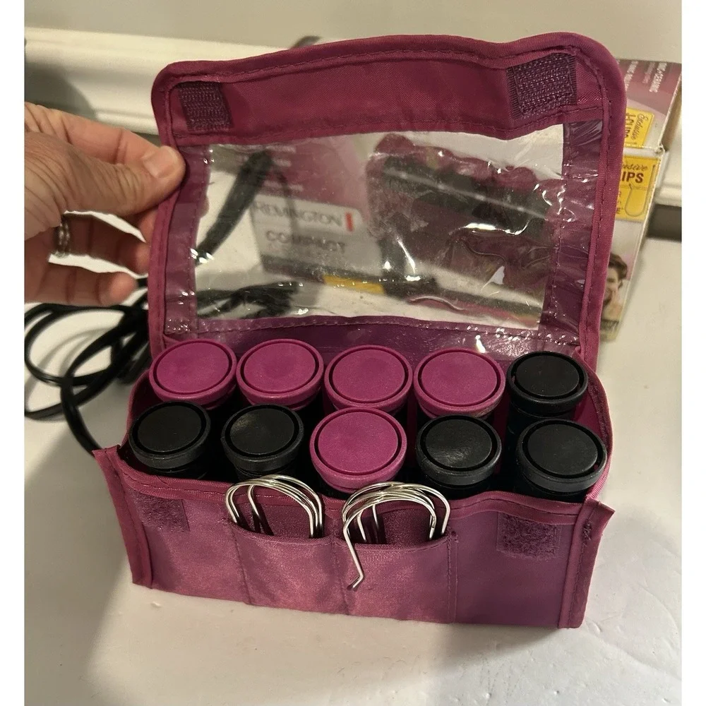 REMINGTON STYLE CURL ENVY TRAVEL ON THE GO ROLLER STEAM SET IN CASE Tested